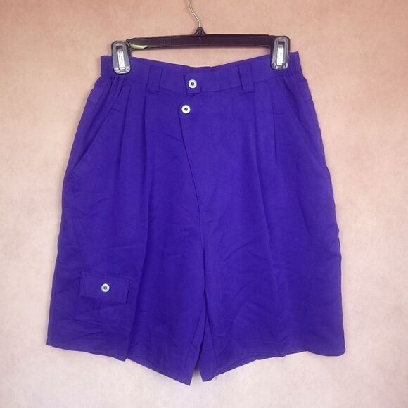 Vintage IXSPA Purple Highwaist Golf Shorts Size 8 - Picture 1 of 9